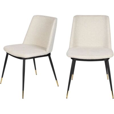 Set van 2 stoffen en metalen stoelen in beige - Vintage-industrieel design Set van 2 stoffen en metalen stoelen in beige - Vintage-industrieel design