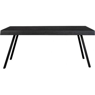 White Label Suri - Table à manger en teck recyclé et métal - Noir - Publicité White Label Suri - Table à manger en teck recyclé et métal - Noir - Publicité