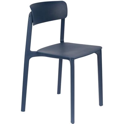 Silla de comedor de plástico azul oscuro Layla - Silla Silla de comedor de plástico azul oscuro Layla - Silla