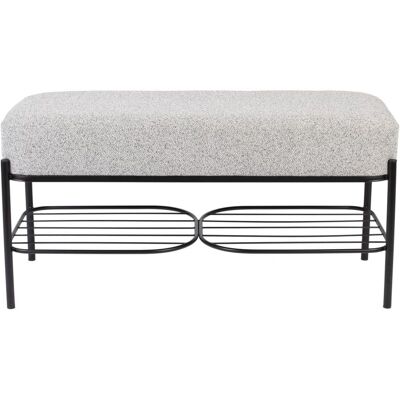 Banquette en tissu et métal White Label Living Milou - Gris - Publicité Banquette en tissu et métal White Label Living Milou - Gris - Publicité