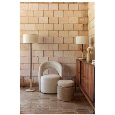 Dutchbone Seina Lounge Chair - Drehbar, Bouclé, Regenbogen-Rücken Dutchbone Seina Lounge Chair - Drehbar, Bouclé, Regenbogen-Rücken