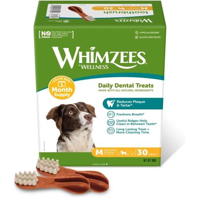 Wellness Whimzees Monthly Dog Chews - Medium Size - Natural Grain-Free Dental Sticks Wellness Whimzees Monthly Dog Chews - Medium Size - Natural Grain-Free Dental Sticks