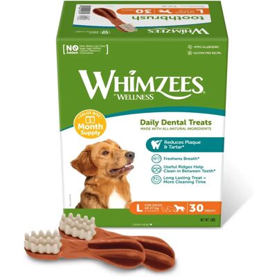 Whimzees by Wellness Large Dog Dental Sticks - Natural, Grain-Free, Tartar Control Whimzees by Wellness Large Dog Dental Sticks - Natural, Grain-Free, Tartar Control