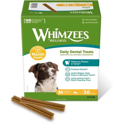 Whimzees Natural Dental Dog Chews - 30 Pieces Whimzees Natural Dental Dog Chews - 30 Pieces