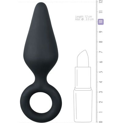 Colección Anal Easytoys Plug Negro Medio - Con Anillo Colección Anal Easytoys Plug Negro Medio - Con Anillo