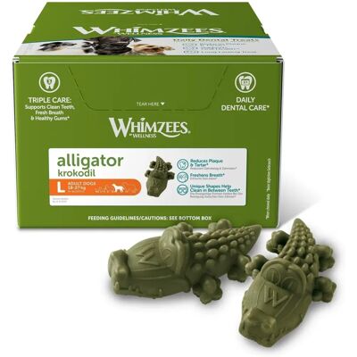 Whimzees - Alligator Display Box - Large - 30-pack - Dog Dental Chew Whimzees - Alligator Display Box - Large - 30-pack - Dog Dental Chew