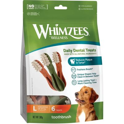 Whimzees Große Zahnbürste Hundetreats - Zahnstein, Plaque, Grün, Orange, Braun, Weiß Whimzees Große Zahnbürste Hundetreats - Zahnstein, Plaque, Grün, Orange, Braun, Weiß