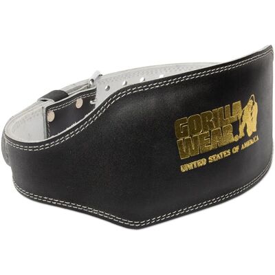 Gorilla Wear Ledergürtel - Schwerlaststütze, Schwarz/Gold Gorilla Wear Ledergürtel - Schwerlaststütze, Schwarz/Gold