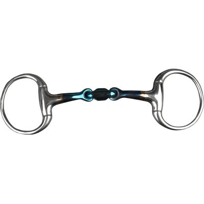 HORKA 14,5 cm Pferdegebiss Doppelring Weiches Eisen - Blau HORKA 14,5 cm Pferdegebiss Doppelring Weiches Eisen - Blau