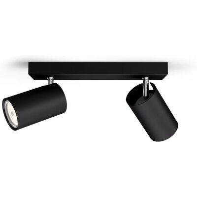 Philips Schwarz GU10 Oberflächenleuchte - 2 Spots - Modernes Design Philips Schwarz GU10 Oberflächenleuchte - 2 Spots - Modernes Design