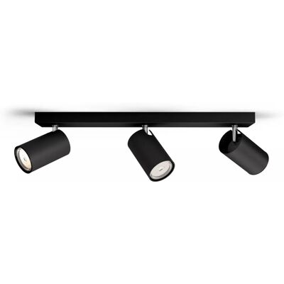 Philips Svart Overflatelys 3xGU10 - Moderne belysning for stue og soverom Philips Svart Overflatelys 3xGU10 - Moderne belysning for stue og soverom