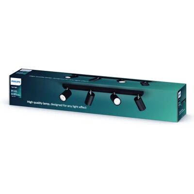 Philips Czarny 4-Spot Oświetlenie Powierzchniowe - Regulowane - Nowoczesne Oświetlenie Wewnątrz Philips Czarny 4-Spot Oświetlenie Powierzchniowe - Regulowane - Nowoczesne Oświetlenie Wewnątrz