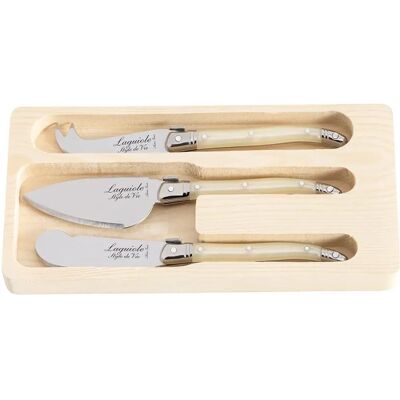 Laguiole Style de Vie Pearl Osteknivesett - 3 stk Laguiole Style de Vie Pearl Osteknivesett - 3 stk