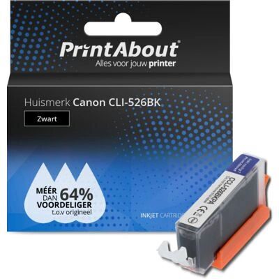 PrintAbout Cartuccia d'Inchiostro Canon CLI-526BK - Nero - Cartuccia per Stampante Canon PrintAbout Cartuccia d'Inchiostro Canon CLI-526BK - Nero - Cartuccia per Stampante Canon