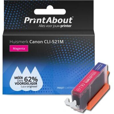 PrintAbout Canon CLI-521M Magenta Inktcartridge PrintAbout Canon CLI-521M Magenta Inktcartridge