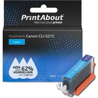 PrintAbout CLI-521C Cyan Inktcartridge - Inkjet Printer Cartridges PrintAbout CLI-521C Cyan Inktcartridge - Inkjet Printer Cartridges