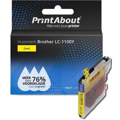 PrintAbout LC-1100Y Gelbe Tintenpatrone - Kompatibel mit Brother PrintAbout LC-1100Y Gelbe Tintenpatrone - Kompatibel mit Brother