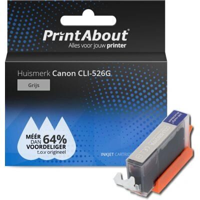 Cartuccia inchiostro grigia CLI-526G di PrintAbout - Compatibile con Canon Cartuccia inchiostro grigia CLI-526G di PrintAbout - Compatibile con Canon