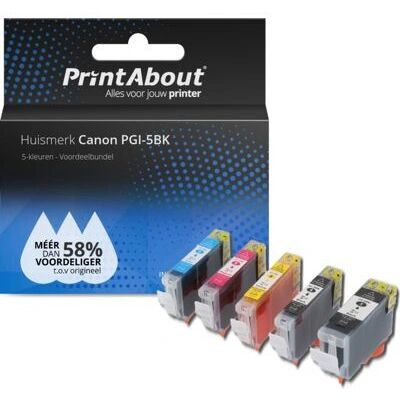 Cartouche d'encre PrintAbout PGI-5BK-PA5 - Multicolore - Compatible avec Canon Cartouche d'encre PrintAbout PGI-5BK-PA5 - Multicolore - Compatible avec Canon