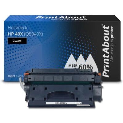 PrintAbout Cartouche de toner Q5949X - Capacité Élevée Noir - Compatible HP 49X - Publicité PrintAbout Cartouche de toner Q5949X - Capacité Élevée Noir - Compatible HP 49X - Publicité