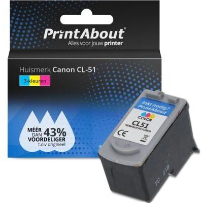 PrintAbout CL-51 Tintenpatrone - Hohe Kapazität Mehrfarbig PrintAbout CL-51 Tintenpatrone - Hohe Kapazität Mehrfarbig