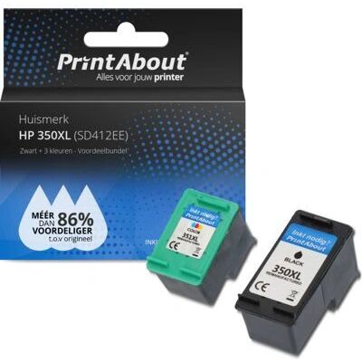 PrintAbout SD412EE - Zwart + 3 kleuren inktcartridge - Hoge capaciteit - Multipack PrintAbout SD412EE - Zwart + 3 kleuren inktcartridge - Hoge capaciteit - Multipack