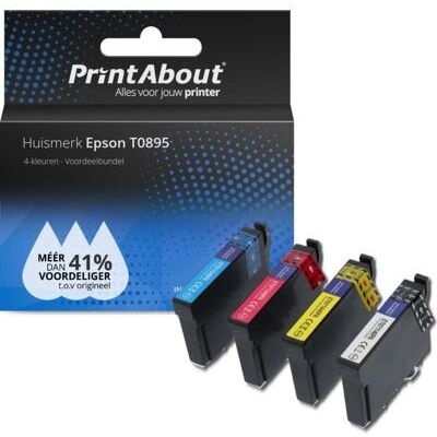PrintAbout T0895-PA cartouche d'encre - Pack 4 couleurs - Compatible Epson PrintAbout T0895-PA cartouche d'encre - Pack 4 couleurs - Compatible Epson