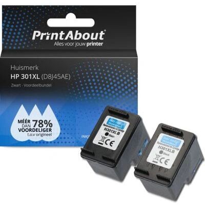 PrintAbout D8J45AE Cartouche d'encre noire - Pack de 2 - Grande capacité PrintAbout D8J45AE Cartouche d'encre noire - Pack de 2 - Grande capacité
