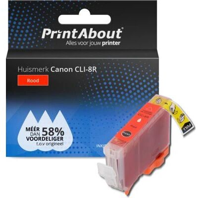 PrintAbout CLI-8R Rood Inktcartridge - Kompatibel mit Canon PrintAbout CLI-8R Rood Inktcartridge - Kompatibel mit Canon