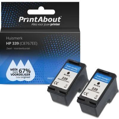 PrintAbout HP 339 Tintenpatrone - Packung mit 2 - Schwarz - Kompatibel Druckerzubehör PrintAbout HP 339 Tintenpatrone - Packung mit 2 - Schwarz - Kompatibel Druckerzubehör