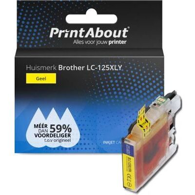PrintAbout Brother LC-125XLY Geel Hoge capaciteit inktcartridge PrintAbout Brother LC-125XLY Geel Hoge capaciteit inktcartridge