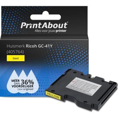 PrintAbout Cartouche d'encre jaune GC-41Y - Compatible Ricoh - Publicité PrintAbout Cartouche d'encre jaune GC-41Y - Compatible Ricoh - Publicité