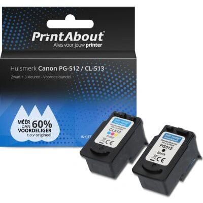 PrintAbout Cartuccia compatibile PG-512 / CL-513 - Nero + 3 colori - Grande capacità PrintAbout Cartuccia compatibile PG-512 / CL-513 - Nero + 3 colori - Grande capacità