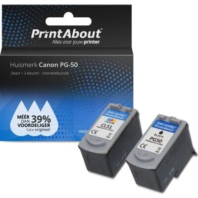 Cartuccia d'inchiostro PrintAbout PG-50-PA - Nero + 3 colori Multipack Cartuccia d'inchiostro PrintAbout PG-50-PA - Nero + 3 colori Multipack