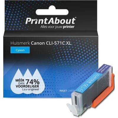 PrintAbout Cartouche d'encre PrintAbout CLI-571C XL - Cyan - Grande capacité PrintAbout Cartouche d'encre PrintAbout CLI-571C XL - Cyan - Grande capacité