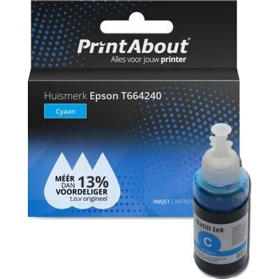PrintAbout T664240 Cyan Druckerpatrone - Kompatibel mit Epson PrintAbout T664240 Cyan Druckerpatrone - Kompatibel mit Epson