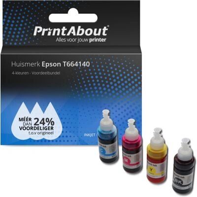 PrintAbout T664140-PA cartuccia d'inchiostro - Compatibile Epson, 4 colori, Pacchetto multiplo - Cartuccia d'inchiostro per Epson PrintAbout T664140-PA cartuccia d'inchiostro - Compatibile Epson, 4 colori, Pacchetto multiplo - Cartuccia d'inchiostro per Epson