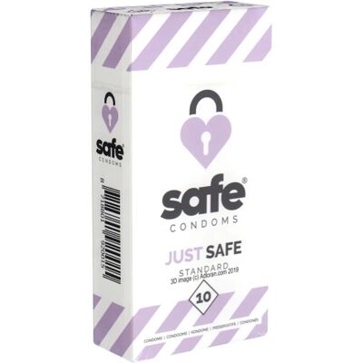SAFE Standard Condoms - Transparent, Lubricated, 10 pcs SAFE Standard Condoms - Transparent, Lubricated, 10 pcs