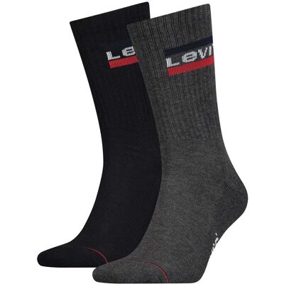Chaussettes Levi's Regular Cut Sportswear Logo noires/grises Chaussettes Levi's Regular Cut Sportswear Logo noires/grises