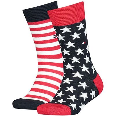 Tommy Hilfiger Sterne&klassische Streifen Kindersocken - 2 Paar Tommy Hilfiger Sterne&klassische Streifen Kindersocken - 2 Paar