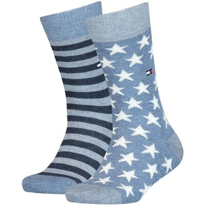 Tommy Hilfiger Kinder Sokken 2 Paar Blauw - Kinder Sokken Tommy Hilfiger Kinder Sokken 2 Paar Blauw - Kinder Sokken