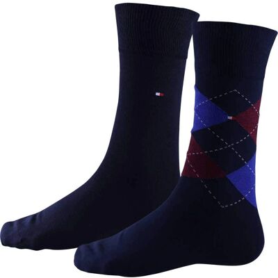 Tommy Hilfiger 2-pak Tjekkede Sokker (100001495) - (100001495-085) blå Tommy Hilfiger 2-pak Tjekkede Sokker (100001495) - (100001495-085) blå