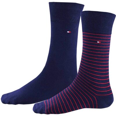 Tommy Hilfiger 2er-Pack Kleine Streifen Socken (100001496) - (100001496-085) blau Tommy Hilfiger 2er-Pack Kleine Streifen Socken (100001496) - (100001496-085) blau