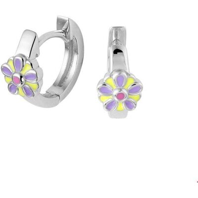 Quickjewels Huiscollectie Zilver Bloem Emaillen Klapoorbellen - Oorbellen Quickjewels Huiscollectie Zilver Bloem Emaillen Klapoorbellen - Oorbellen