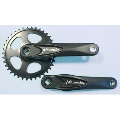 Miranda Alfa 1 38T Crankset - 170mm, Zwart, Lichtgewicht Miranda Alfa 1 38T Crankset - 170mm, Zwart, Lichtgewicht
