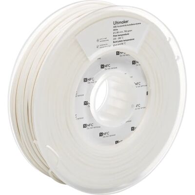Ultimaker Hvid 750g ABS filament - 3D-printer materiale Ultimaker Hvid 750g ABS filament - 3D-printer materiale