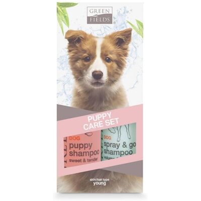 Greenfields Puppy Verzorgingsset - Zacht Hondenshampoo & Droog Spray Greenfields Puppy Verzorgingsset - Zacht Hondenshampoo & Droog Spray