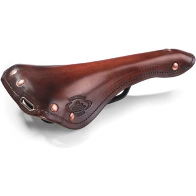 Monte Grappa Fiets Zadel - Vintage Leer, Dubbelsysteem, Unisex Monte Grappa Fiets Zadel - Vintage Leer, Dubbelsysteem, Unisex