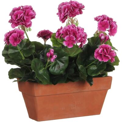 Geranium Artificiel dans Boîte de Balcon - 29x13x40 cm - Violet - Publicité Geranium Artificiel dans Boîte de Balcon - 29x13x40 cm - Violet - Publicité
