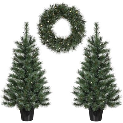 Ensemble de Noël Black Box Trees Glendon avec 2 Arbres et Couronne - Publicité Ensemble de Noël Black Box Trees Glendon avec 2 Arbres et Couronne - Publicité
